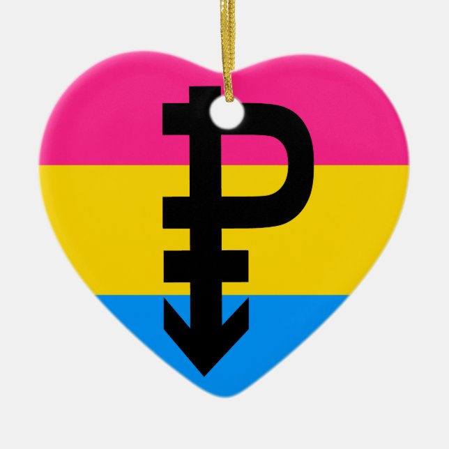 Pansexual Flag Ceramic Tree Decoration (Front)