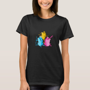 Pansexual Flag Colour Frogs Subtle Pan Pride Lgbtq T-Shirt