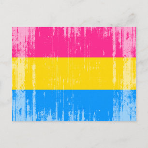 PANSEXUAL FLAG DISTRESSED -.png Postcard