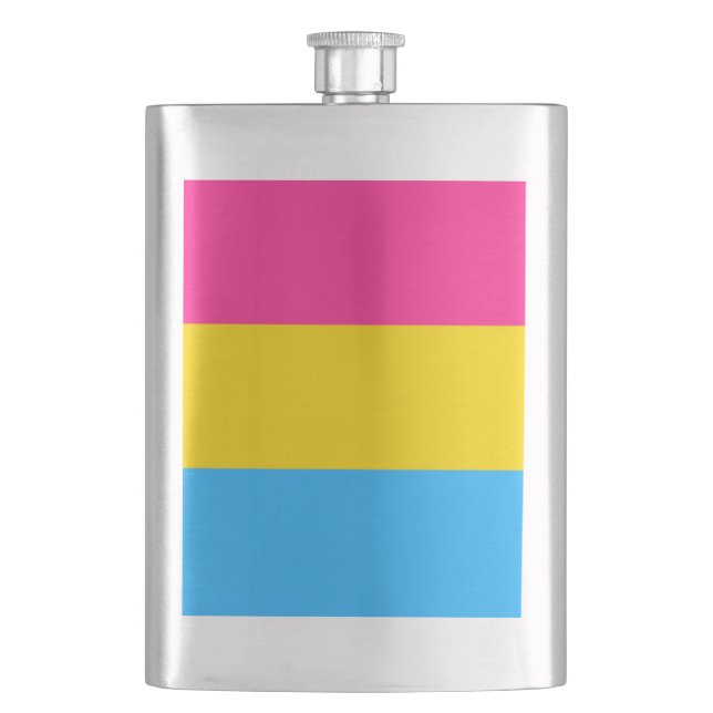 Pansexual Flag Hip Flask (Front)
