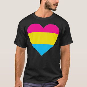 Pansexual Flag  LGB Love Heart Pocket Print  T-Shirt