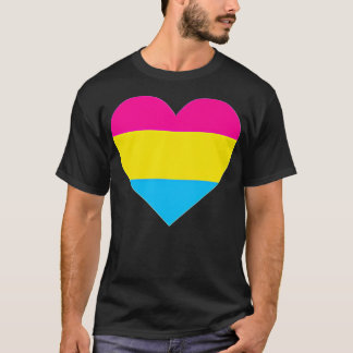 Pansexual Flag  LGB Love Heart Pocket Print  T-Shirt