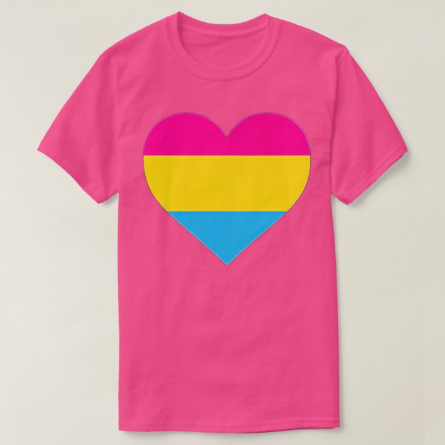 Pansexual Flag  LGB Love Heart Pocket Print  T-Shirt (Design Front)