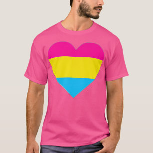 Pansexual Flag  LGB Love Heart Pocket Print  T-Shirt