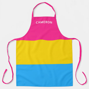 Pansexual Flag Monogrammed Apron