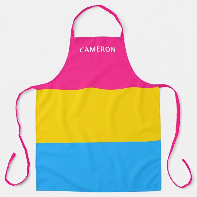 Pansexual Flag Monogrammed Apron (Front)