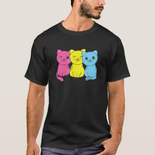 Pansexual Flag Pan Pride LGBTQ Cats Pansexual cat T-Shirt
