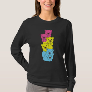 Pansexual Flag Pile Pride Lgbtq Bear Cute Pansexua T-Shirt