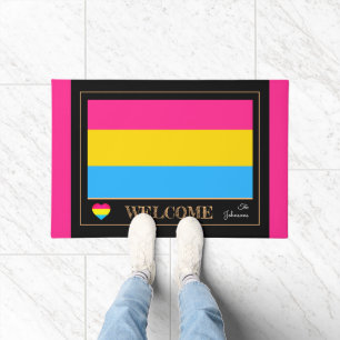 Pansexual Flag & Pride community house mat / LGBT