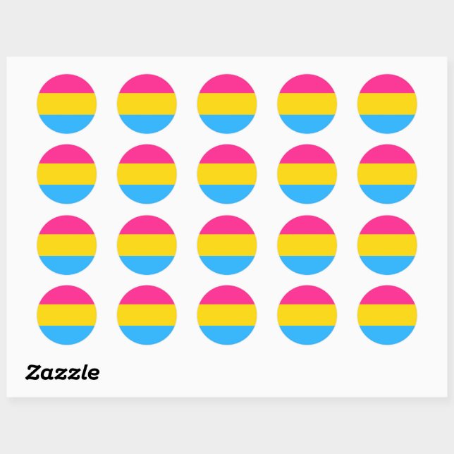 Pansexual Flag sticker, Pride community / gender  Classic Round Sticker (Sheet)