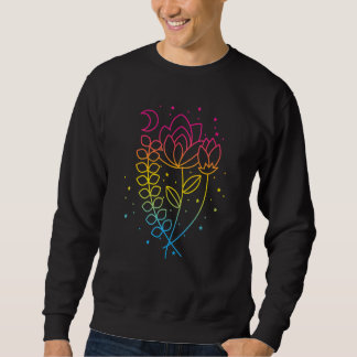 Pansexual Floral Pan Pride Flag Colours Subtle Boh Sweatshirt