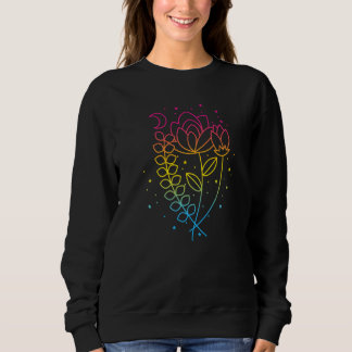 Pansexual Floral Pan Pride Flag Colours Subtle Boh Sweatshirt