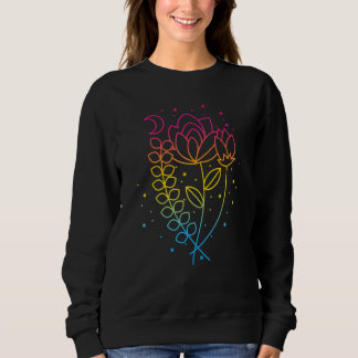 Pansexual Floral Pan Pride Flag Colours Subtle Boh Sweatshirt