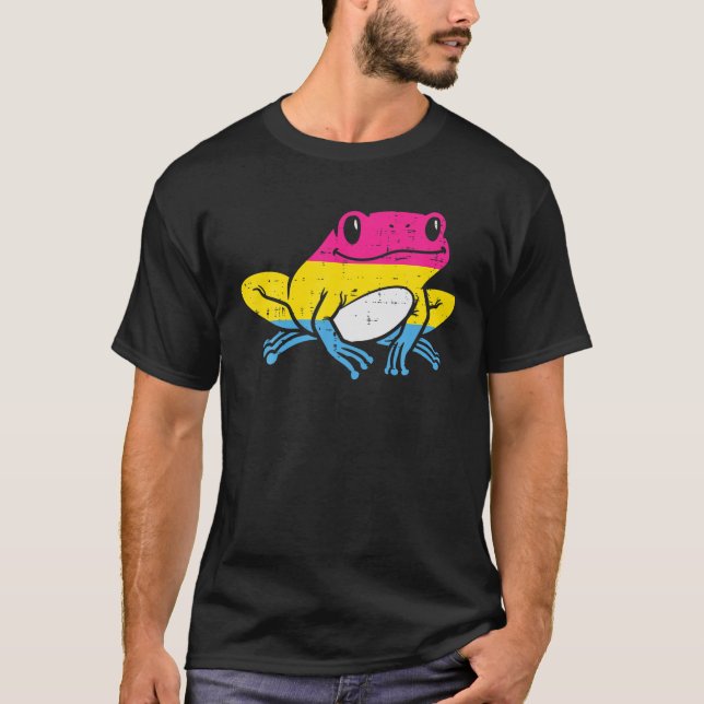 Pansexual Frog Funny Toad Pan Pride Flag Ally Men T-Shirt (Front)
