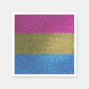 Pansexual Gay Pride Flag Colours Glitter Party Napkin