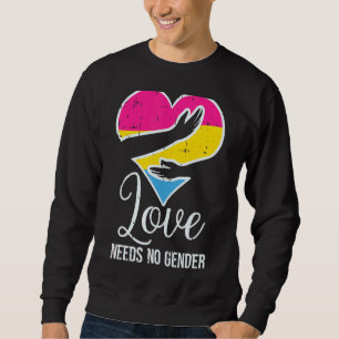Pansexual Heart Hug Love Needs No Gender Pan Pride Sweatshirt