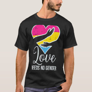 Pansexual Heart Hug Love Needs No Gender Pan Pride T-Shirt