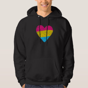 Pansexual Heart with Pan Flag Pride Month Gender Hoodie