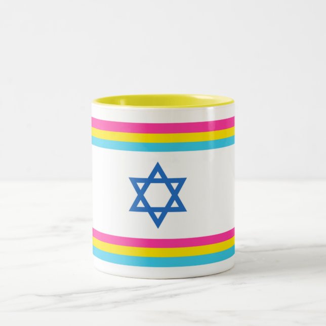 Pansexual Israel Pride Flag Two-Tone Coffee Mug (Center)