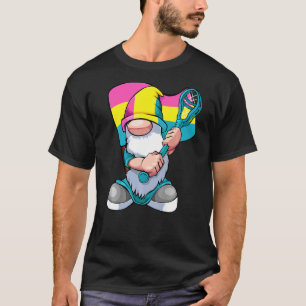 Pansexual Lacrosse Player Lgbt Q Gnome Pan Pride F T-Shirt