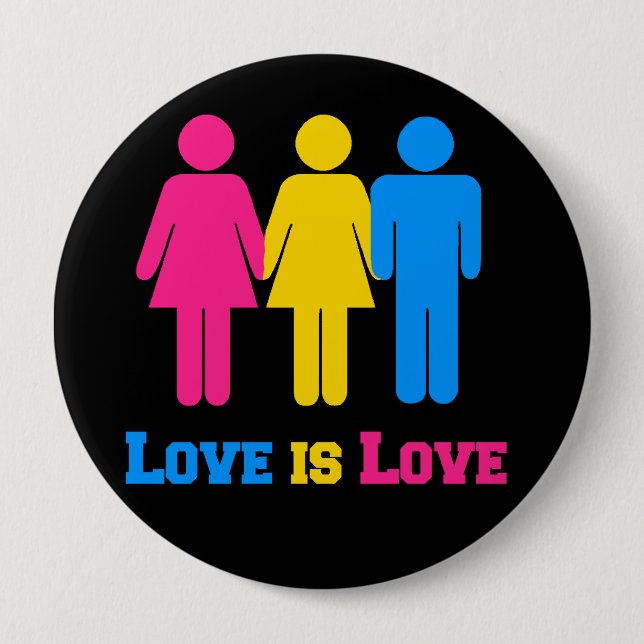 Pansexual Love 10 Cm Round Badge (Front)