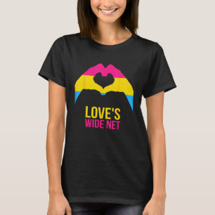 Pansexual Love s Wide Net Heart Pansexual Flag T-Shirt
