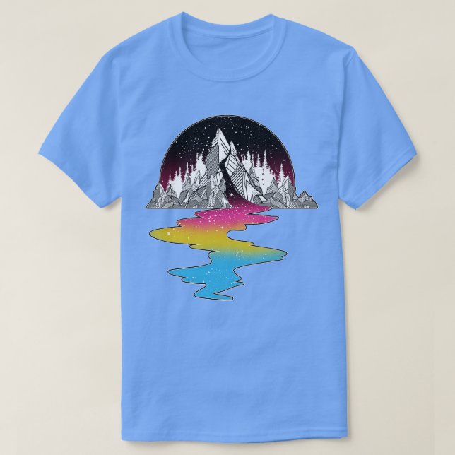 Pansexual Mountain River T-Shirt (Design Front)
