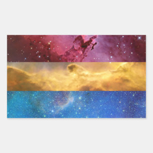 Pansexual nebula flag stickers