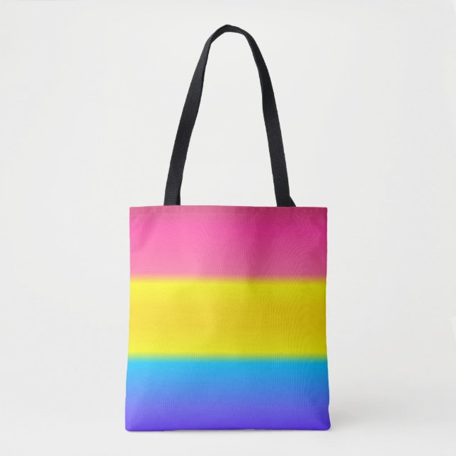 Pansexual Pan Gradient Pride Flag: Horizontal Tote Bag (Front)