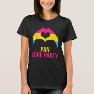 Pansexual Pan Love Party Heart Pansexual Flag T-Shirt