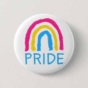 Pansexual Pan Pride Painted Crayon Rainbow 6 Cm Round Badge