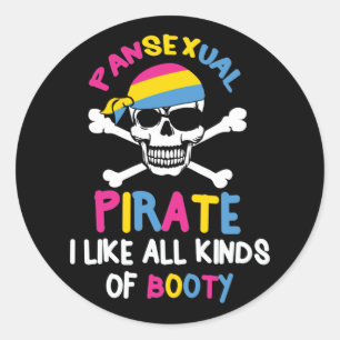 Pansexual Pirate Booty LGBTQ Pride Classic Round Sticker