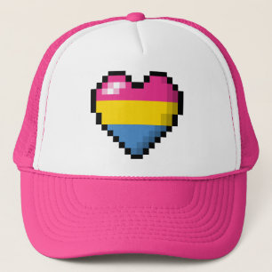 Pansexual Pixel Heart Trucker Hat