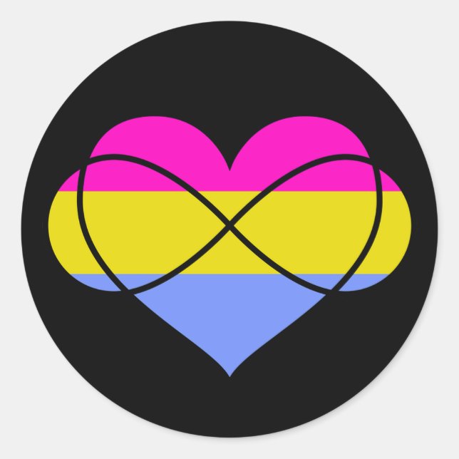 Pansexual Polyamorous Infinity Heart Sticker (Front)