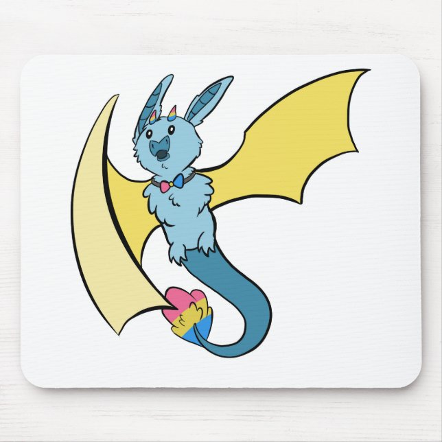 Pansexual Pride Bat Dragon Mouse Mat (Front)