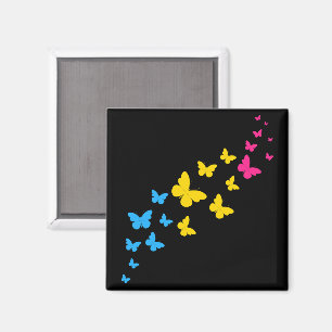 Pansexual Pride Butterfly Trail  Magnet