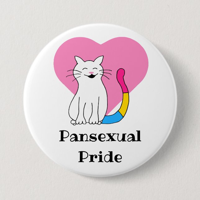 Pansexual Pride Cat 7.5 Cm Round Badge (Front)