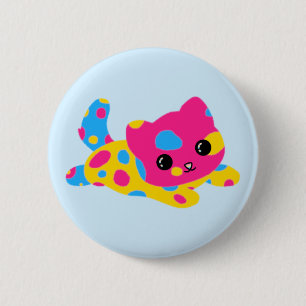 Pansexual Pride Cat Button