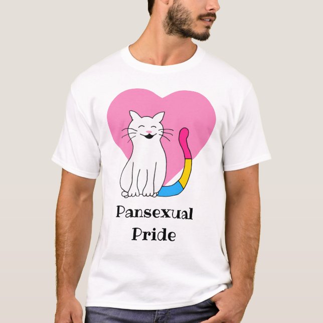 Pansexual Pride Cat T-Shirt (Front)