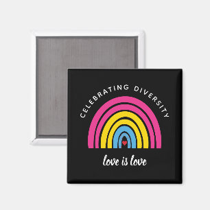 Pansexual Pride Celebrating Diversity Love Is Love Magnet