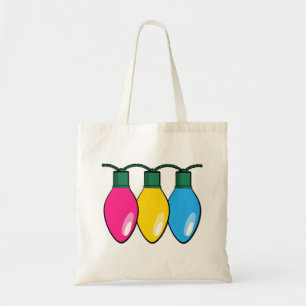 Pansexual Pride Christmas Lights Tote Bag