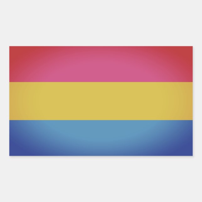 Pansexual Pride Colours Rectangular Sticker (Front)