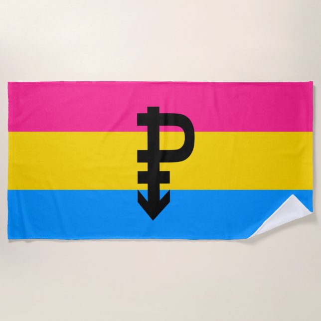 Pansexual Pride Flag Beach Towel (Front)