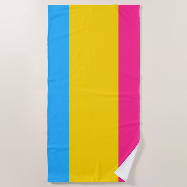 Pansexual Pride Flag Beach Towel (Front)
