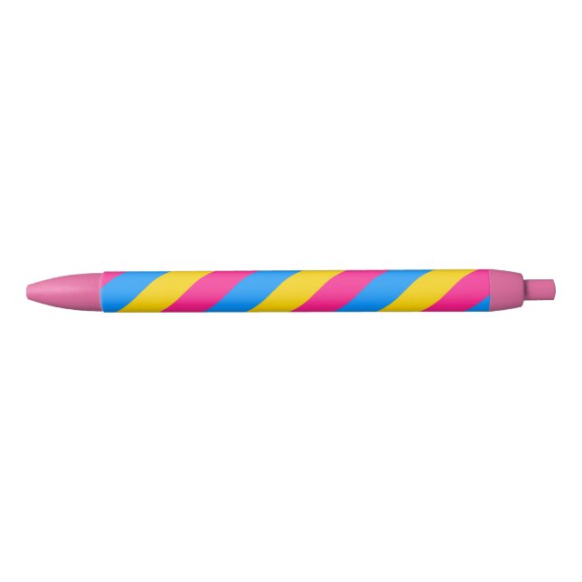 Pansexual Pride Flag Black Ink Pen (Front)