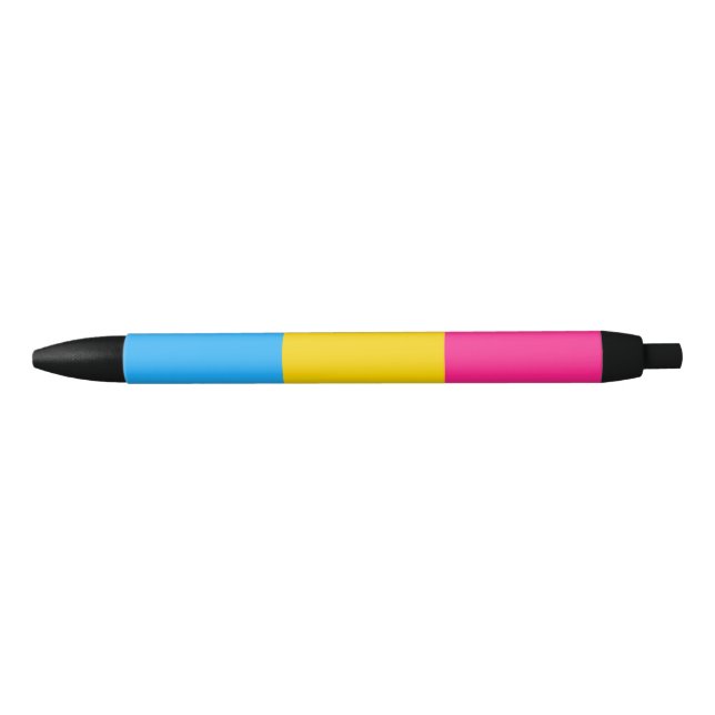 Pansexual Pride Flag Black Ink Pen (Front)