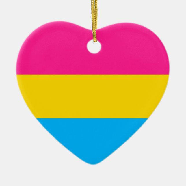 "PANSEXUAL PRIDE FLAG" CERAMIC TREE DECORATION (Front)