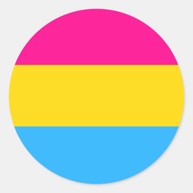 "PANSEXUAL PRIDE FLAG" CLASSIC ROUND STICKER (Front)