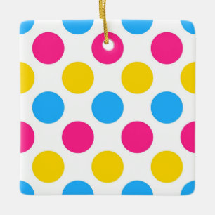 Pansexual Pride Flag Colours Polkadots Ceramic Ornament