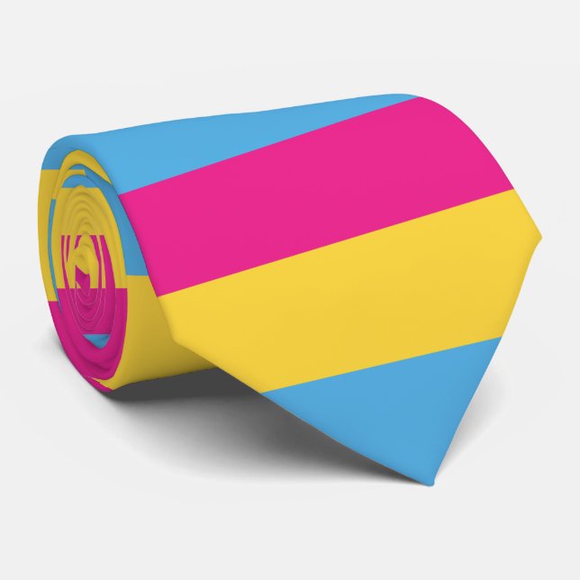 Pansexual | Pride Flag Design | Stripes | Tie (Rolled)